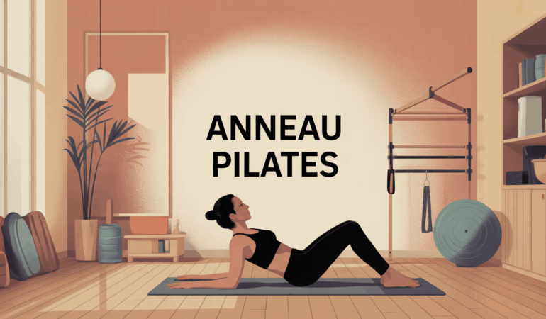 Silhouettes en Pilates avec anneau sur tapis