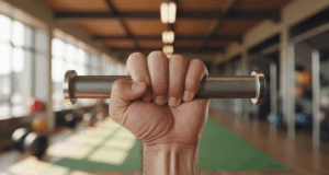Main tenant un hand grip, illustration sportive moderne