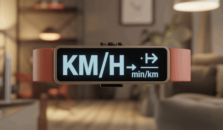 Visuel conversion km h min km montre sport tableau