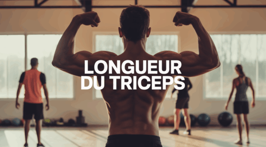 Muscle du bras et salle avec titre longueur du triceps