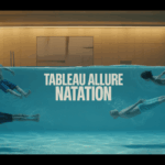 Bassin piscine avec tableau allure natation