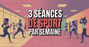 illustration salle de sport cardio musculation étirements 3 séances