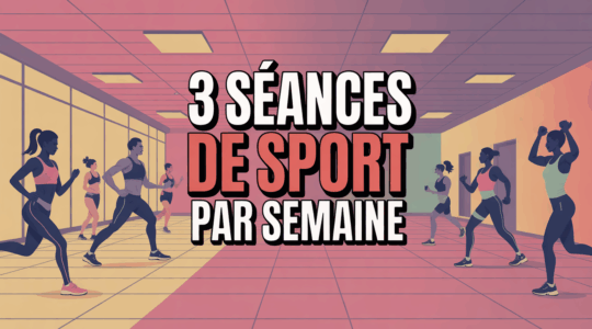 illustration salle de sport cardio musculation étirements 3 séances