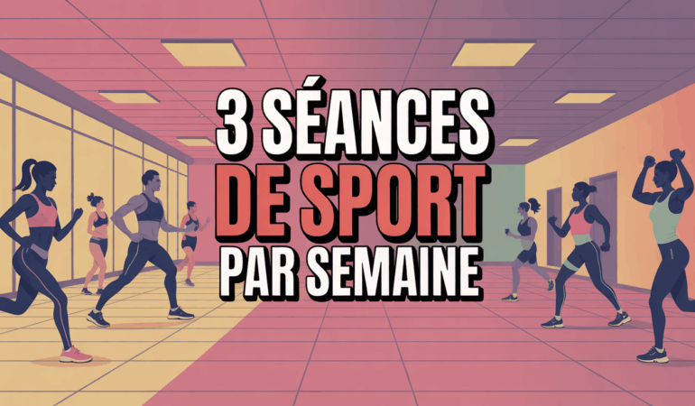 illustration salle de sport cardio musculation étirements 3 séances