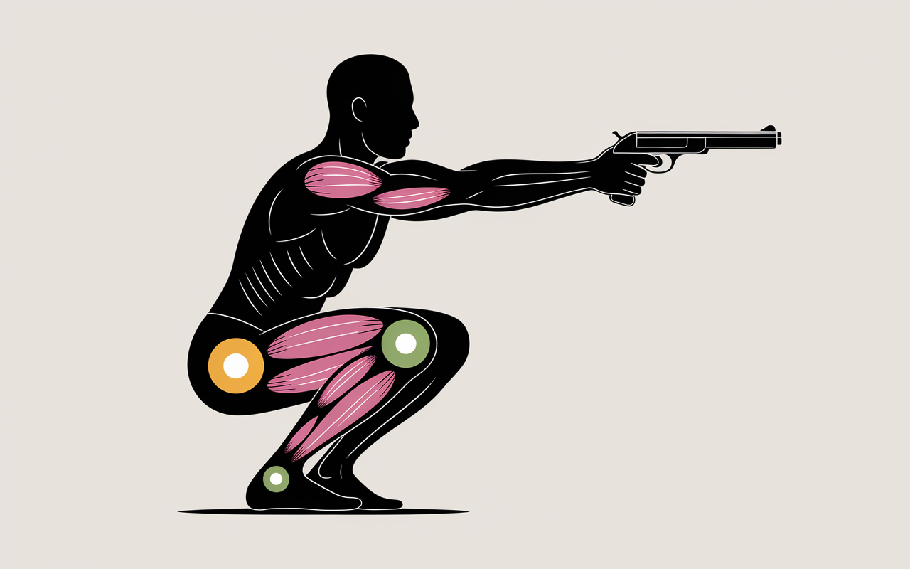 muscles sollicités squat sur une jambe, profil