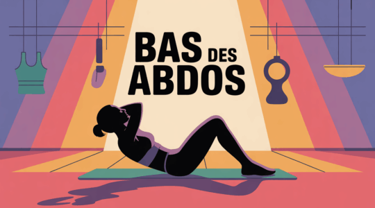 Illustration personne en position d’abdos, focus bas du ventre