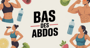 Bas des abdos et nutrition outils illustrés