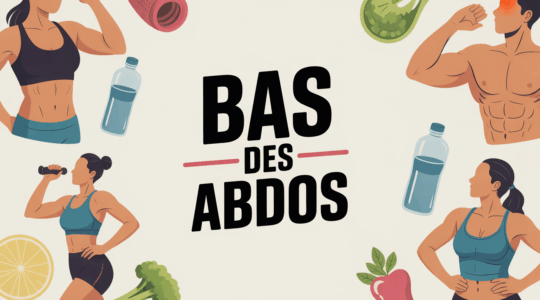 Bas des abdos et nutrition outils illustrés