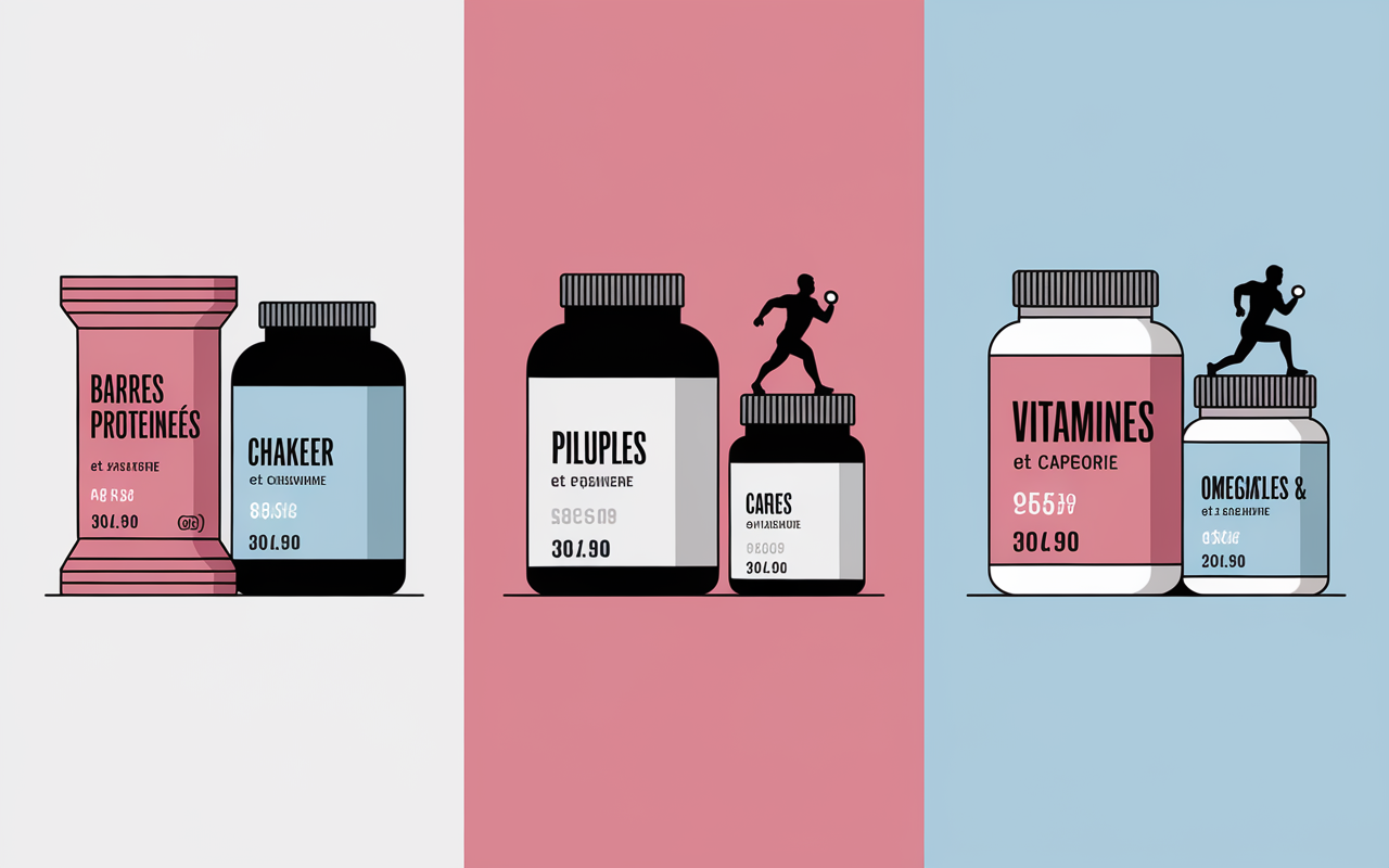 groupes complements alimentaires sportifs barres creatine vitamines
