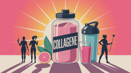 Flacon collagene shaker smoothies silhouettes sport femme senior