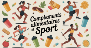 Illustration sportifs et compléments alimentaires