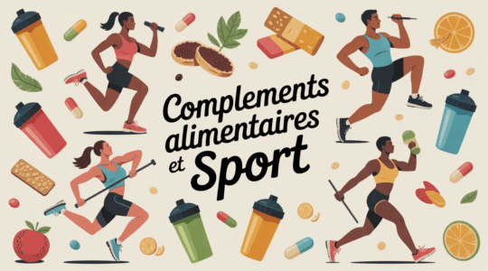 Illustration sportifs et compléments alimentaires