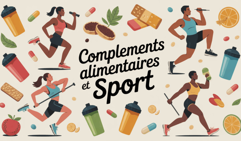Illustration sportifs et compléments alimentaires