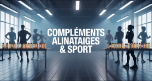 silhouettes athletes complements alimentaires sport sur banc