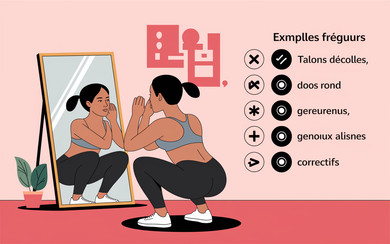 erreurs fréquentes squat au poids du corps corrigées illustration