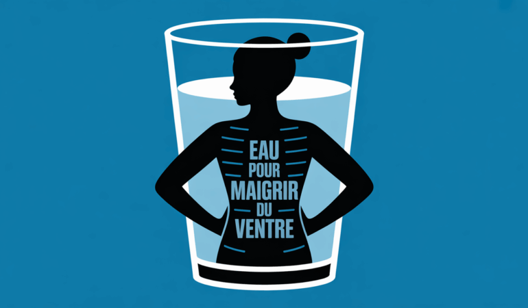 silhouette ventre plat devant verre eau pour maigrir du ventre