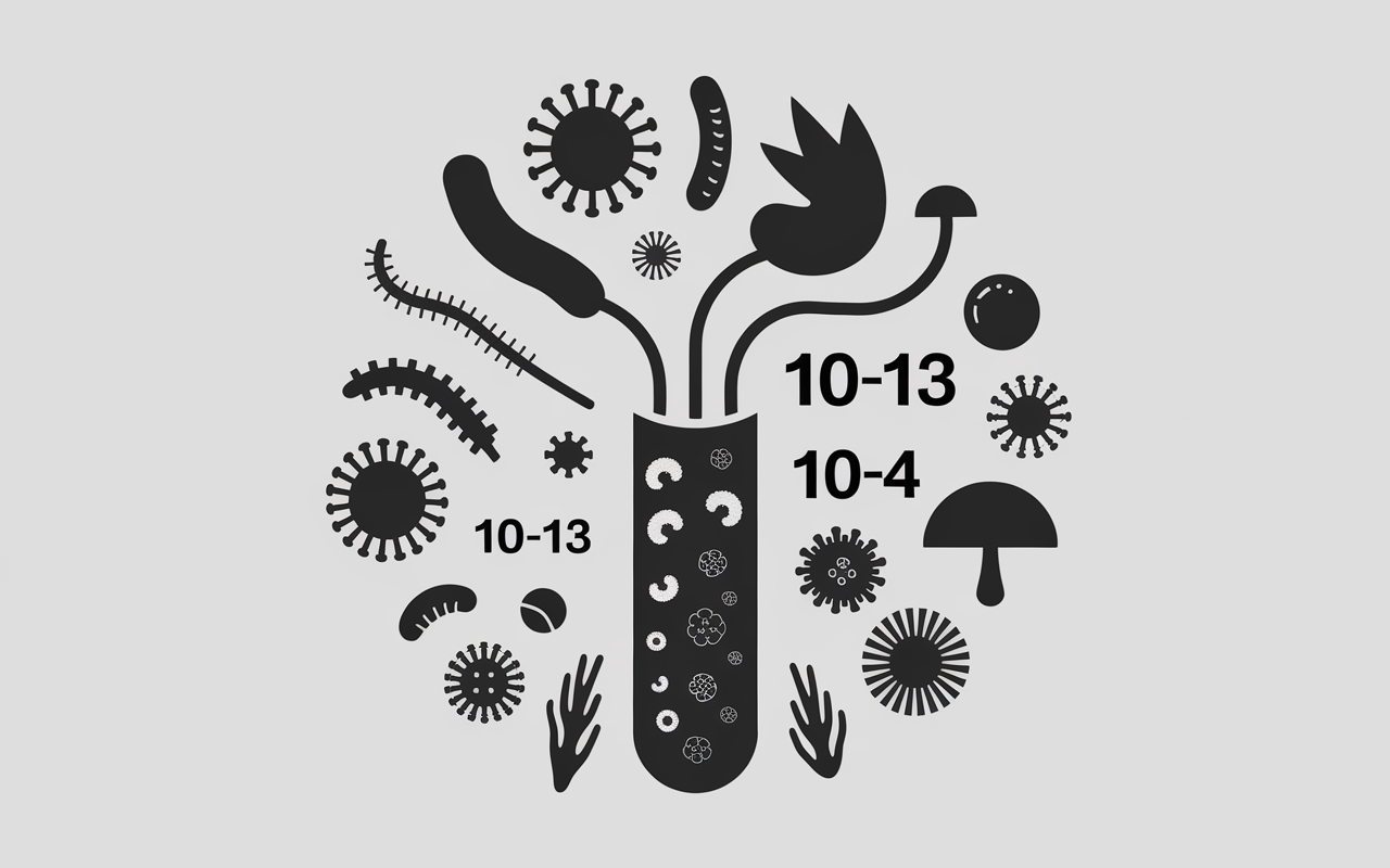 Schema du microbiote avec bacteries et chiffres