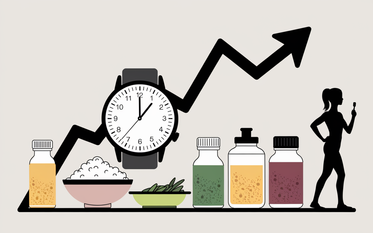 montre flacons proteines courbe assiette riz timing musculation