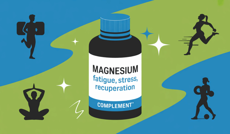 illustration flacon magnesium fatigue stress récupération