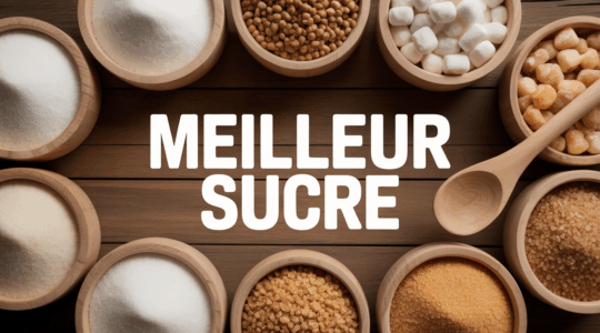 meilleur sucre vue bols sucres naturels table bois