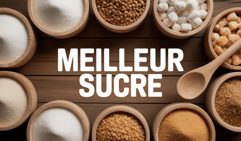 meilleur sucre vue bols sucres naturels table bois