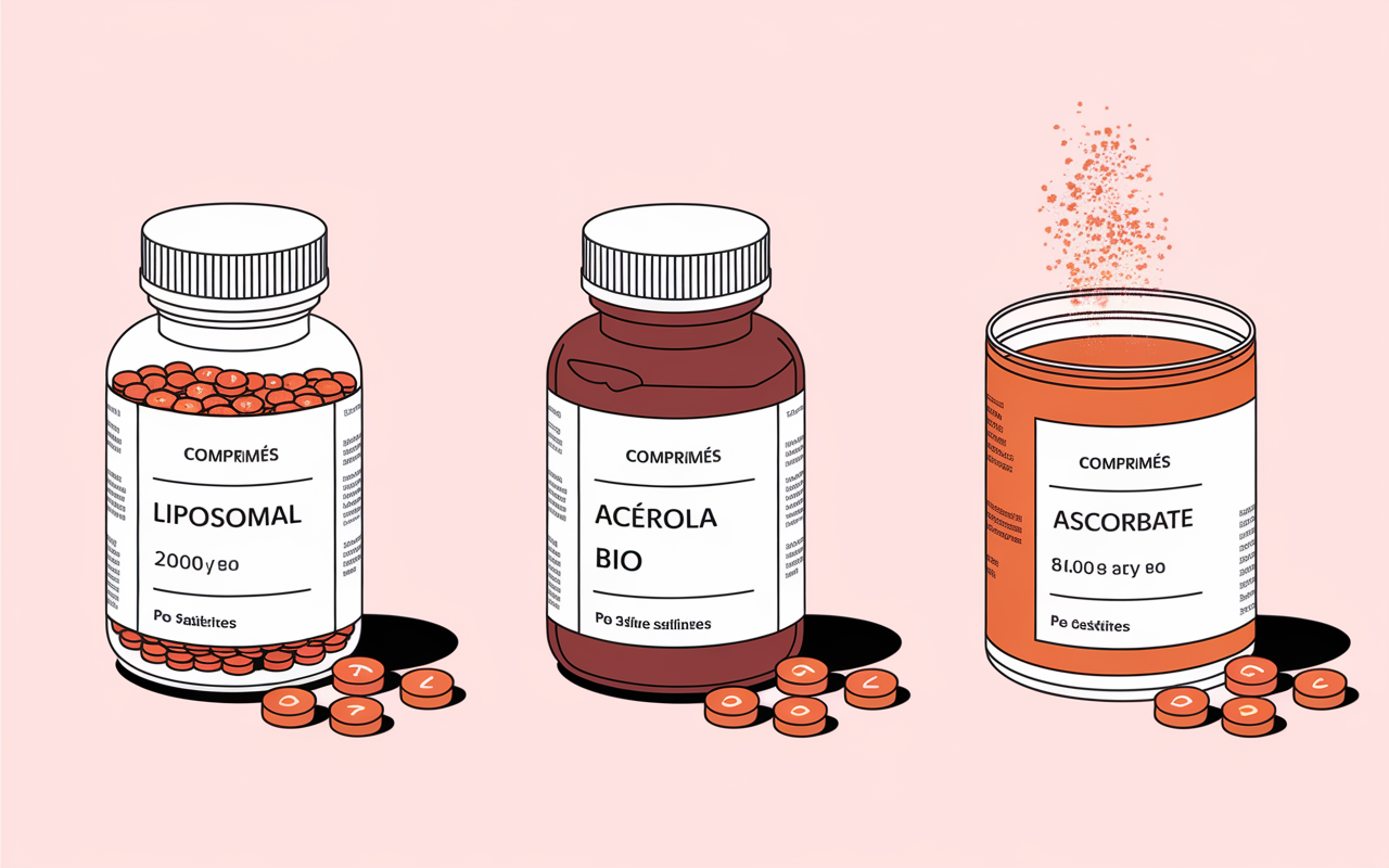 comparatif vitamine C liposomale acerola ascorbate