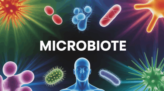 Illustration du microbiote, bacteries et sante physique