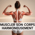 Femme de dos stylisée symbolisant un corps musclé harmonieusement