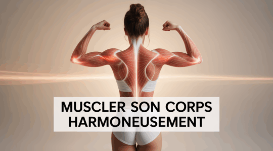 Femme de dos stylisée symbolisant un corps musclé harmonieusement