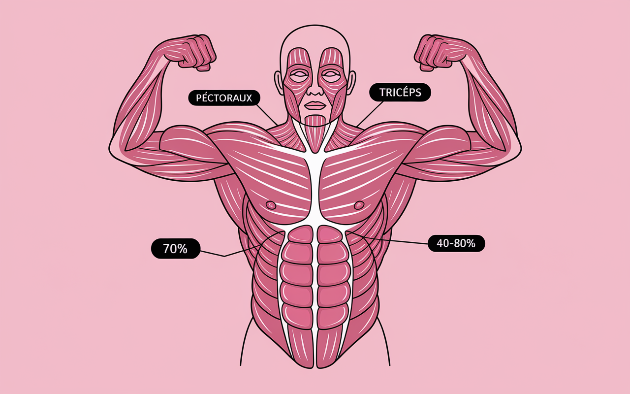 schéma muscles sollicités pompe pectoraux triceps deltoides