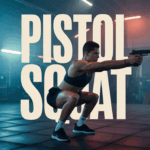 Silhouette réalisant pistol squat gymnase moderne