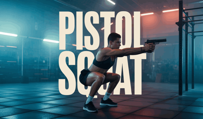 Silhouette réalisant pistol squat gymnase moderne