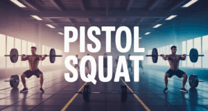 Personnages réalisant pistol squat en salle de sport