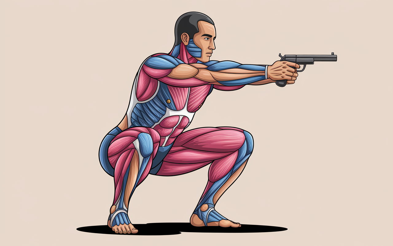 Pistol squat muscles principaux schema