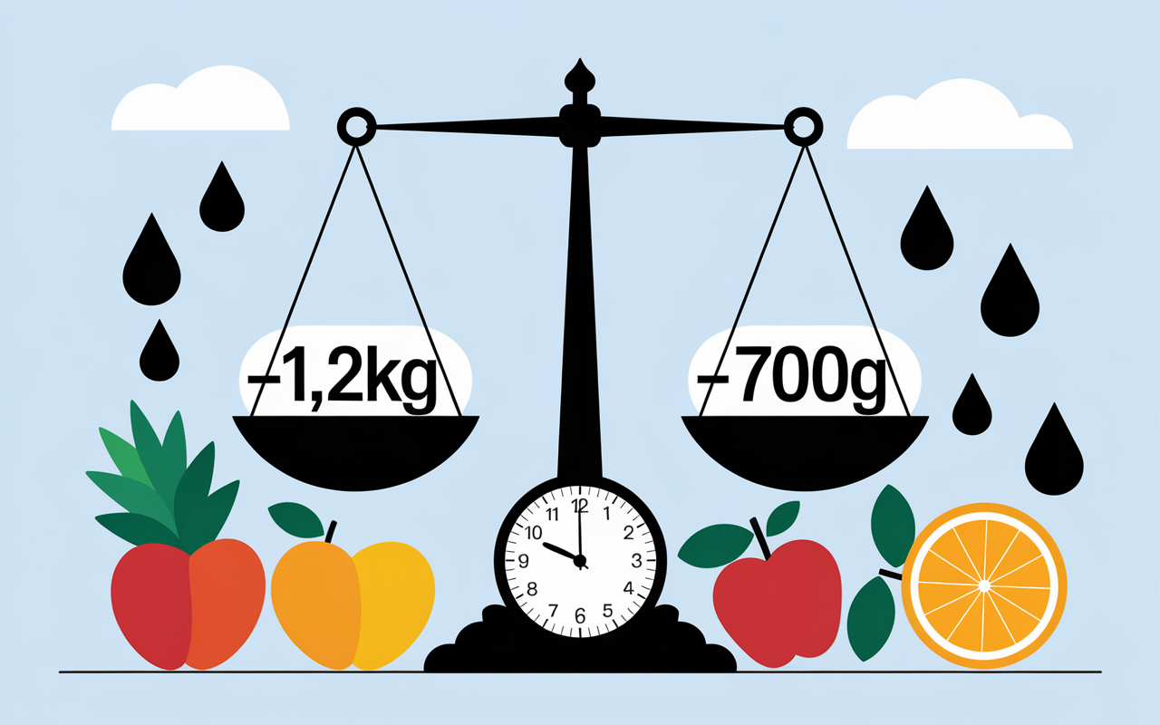 Fluctuation poids quotidien balance chiffres causes