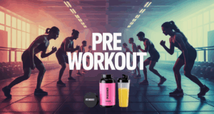 pre workout en salle de sport avec athlètes