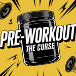 image dynamique pot pre workout the curse jaune noir sportif
