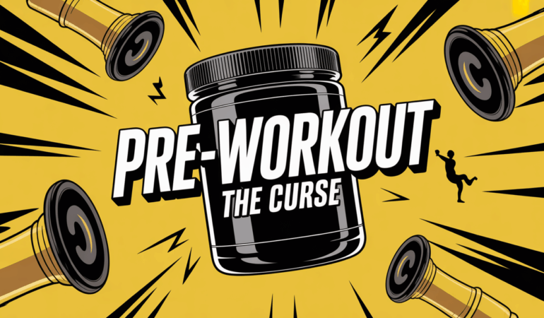 image dynamique pot pre workout the curse jaune noir sportif
