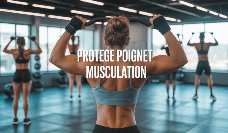 protege poignet musculation bande textile salle de sport
