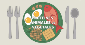 Assiette protéines animales, végétales, symbole écologie, nutrition