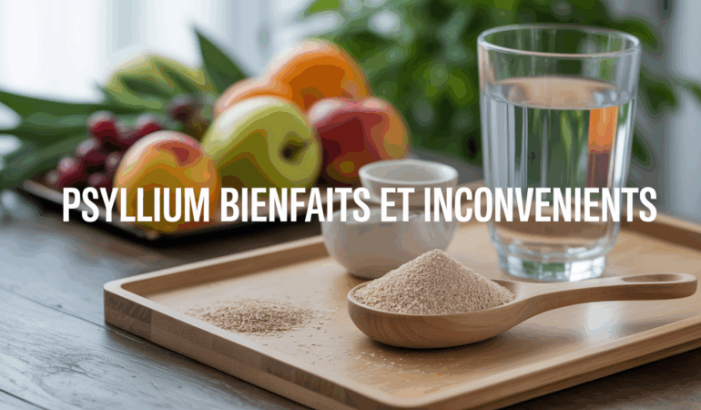 fibres de psyllium bienfaits et inconvenients cuillere bol d'eau fruits