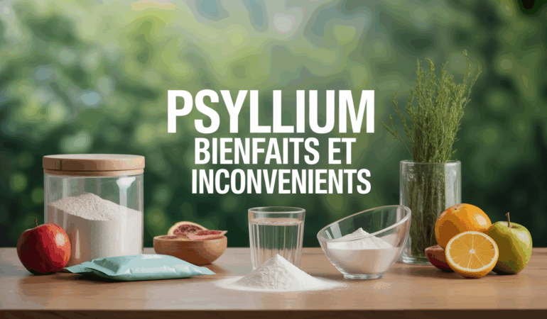 psyllium bienfaits et inconvénients sachets poudre fruits et eau