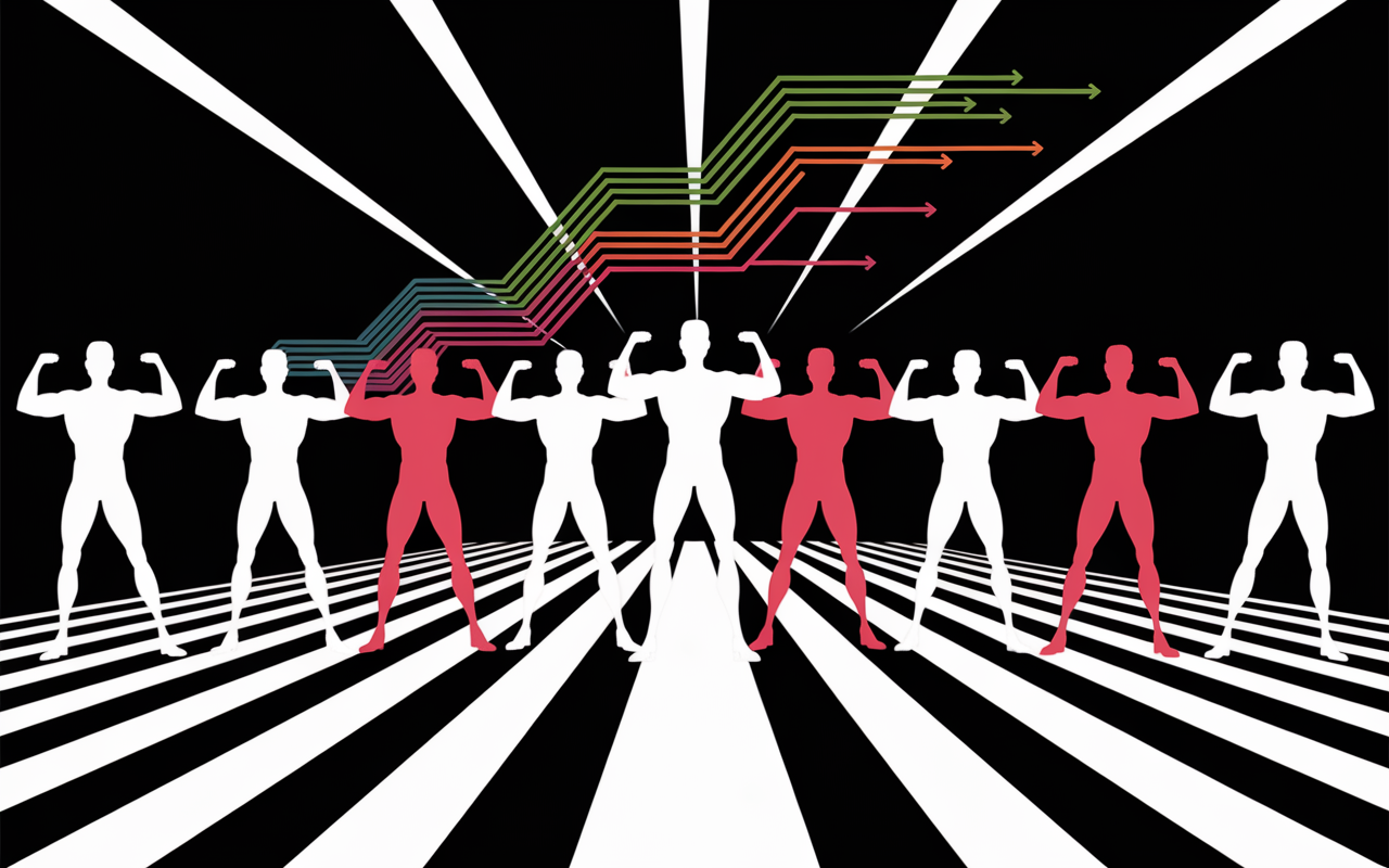 rameur alignés musculation schéma salle