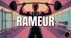 Rameur musculation salle de sport illustration fitness