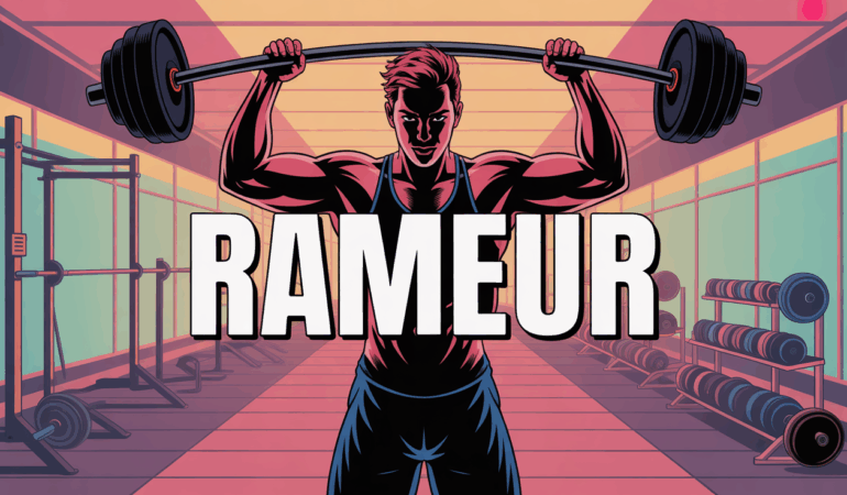 Rameur musculation salle de sport illustration fitness