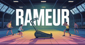 rameur moderne salle de sport ambiance dynamique