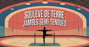 souleve de terre jambes semi tendues barre salle de sport posture