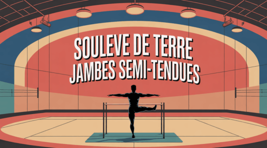 souleve de terre jambes semi tendues barre salle de sport posture