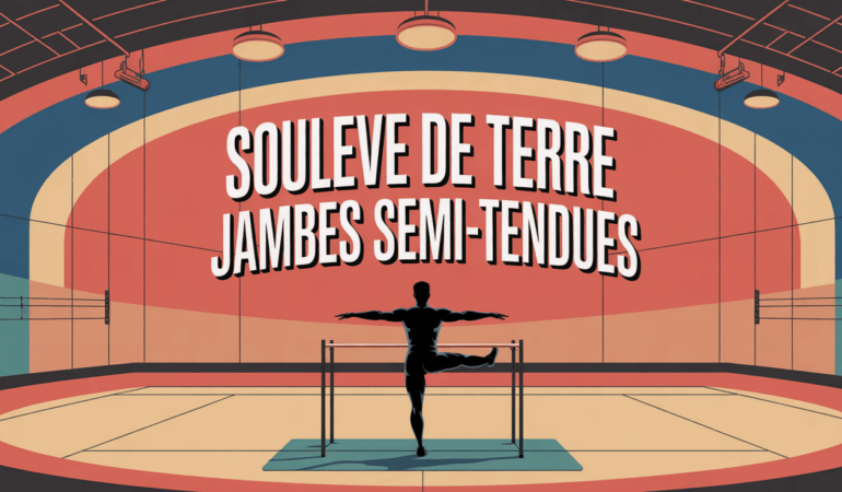 souleve de terre jambes semi tendues barre salle de sport posture