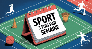 Agenda sport 3 fois par semaine avec haltères et silhouettes motivantes
